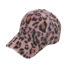 UNIQ Leopard Print Winter Plush Casquette baseball for Women Warm Faux Fur Ponytail Hat